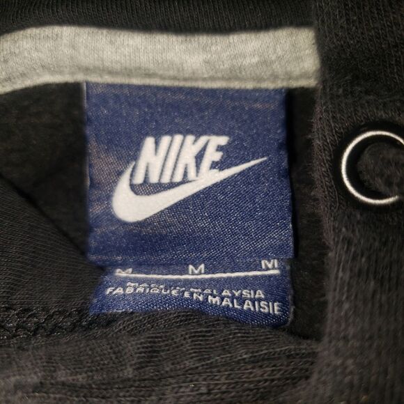 Nike Black Mens Hoodie Sweatshirt Medium Red Swoosh - Picture 5 of 8